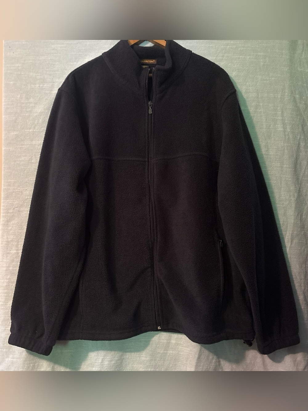 Harriton Jacket Full Zip Fleece Long Sleeve Navy Blue Men’s Sz M